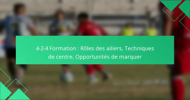4-2-4 Formation : Rôles des ailiers, Techniques de centre, Opportunités de marquer