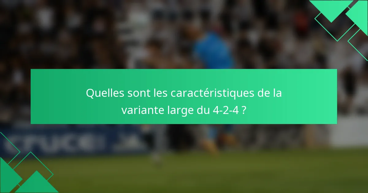 Quelles sont les caractéristiques de la variante large du 4-2-4 ?